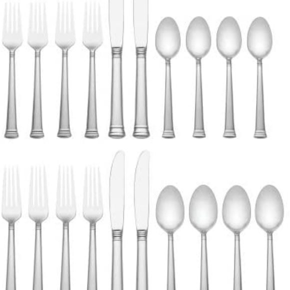 NEW LENOX ETERNAL STAINLESS STEEL FLATWARE 60-PC SERVICE FOR 12 + 7 SERVING PCS - Picture 4 of 10